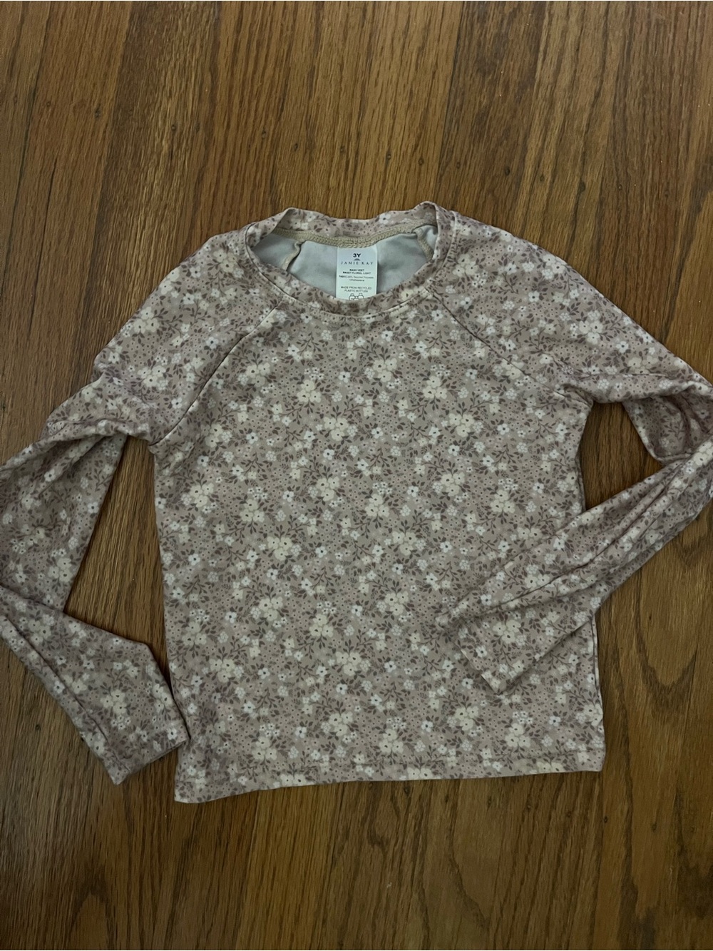 Jamie Kay swim top shirt swimsuit Long-Sleeve Floral Top in Light Mauve - Picture 1 of 2